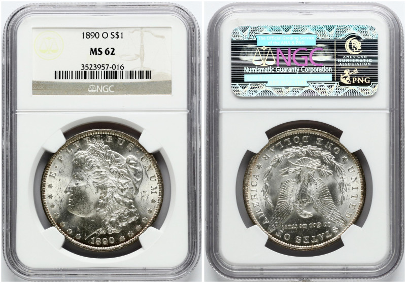 USA. Morgan Dollar 1890 O, New Orleans. Silver. KM-110. NGC MS 62.