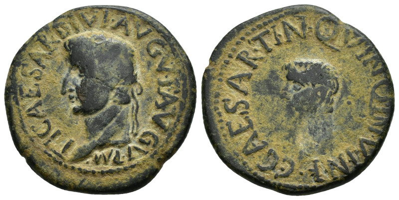 HISPANIA ANTIGUA. Tiberio. Carthagonova. As. A/ Cabeza laureada a izq.; TI CAESA...