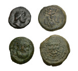 GRECIA ANTIGUA. Lote de 4 AE griegos y fenicios. BC+/MBC-.