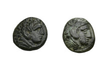 GRECIA ANTIGUA. Lote de 2 bronces de Macedonia. MBC/MBC-.
