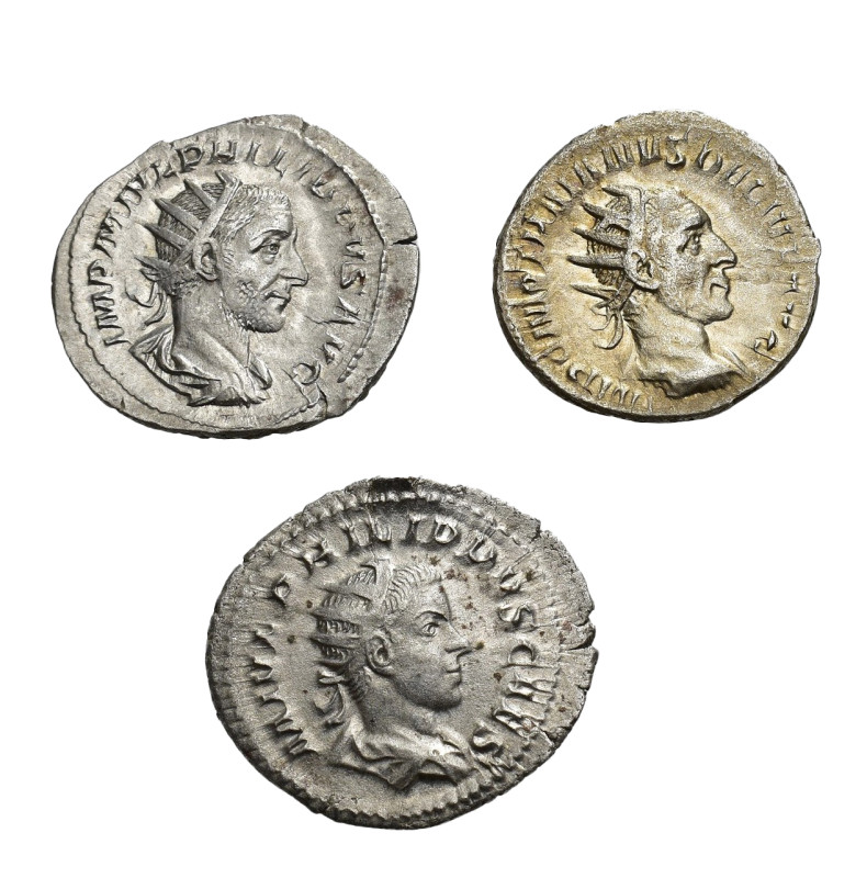 IMPERIO ROMANO. Lote de 3 antoninianos. Filipo I, Gordiano III y Trajano Decio. ...