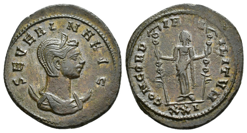 SEVERINA. Antoniniano. Cyzicus (270-275). A/ Busto diademado, drapeado y sobre c...