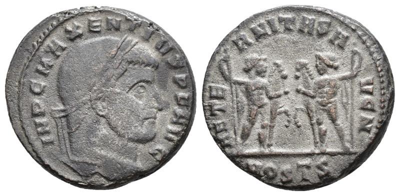 MAJENCIO. Follis. Ostia (309-312). A/ Cabeza laureada a der.; IMP C MAXENTIVS P ...