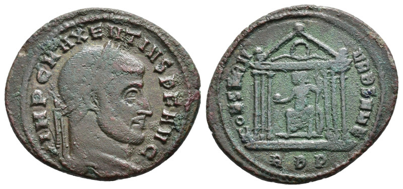 MAJENCIO. Follis. Roma (308-310). A/ Cabeza laureada a der.; IMP C MAXENTIVS P F...