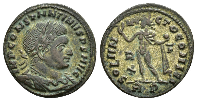 CONSTANTINO I. Follis. Roma (314-315). A/ Busto laureado, drapeado y acorazado a...