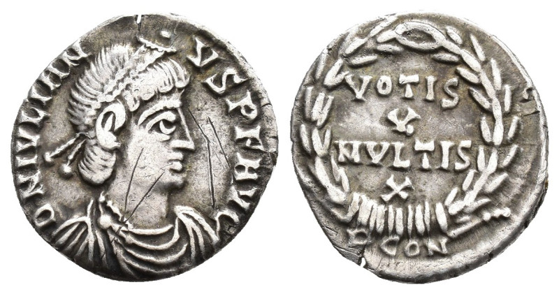 JULIANO II. Silicua. Arelate (360-363). A/ Busto diademado y drapeado a der.; D ...