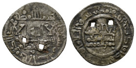 REINOS DE TAIFAS. TAIFA DE MÁLAGA. IDRIS II AL-'ALI B. YAHÀ B. 'ALI. 1er. Reinado. Dírham. (Al-Andalus). 438 H. AR 2,25 g. 21 mm. V-831; PV-93. Dos pe...