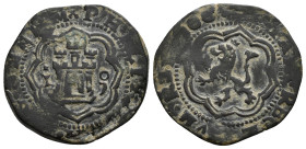 FELIPE III. 4 maravedís. 160(…). Cuenca. A/ I surmontada de O. R/ Fecha poco visible. CU 6,45 g. 27,3 mm. AC-222? MBC/MBC-.