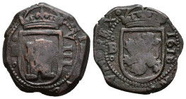 FELIPE III. 8 maravedís. 1618. Burgos. CU 6,53 g. 22,7 mm. AC-295. MBC-.
