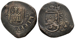 FELIPE III. 8 maravedís. 1604. Cuenca. CU 7,18 g. 25,5 mm. AC-298. MBC+.