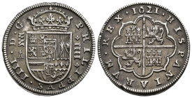FELIPE IV. 4 reales. 1621. Segovia. Real Ingenio. A surmontada de cruz. AR 13,56 g. 33,6 mm. AC-1163. MBC+.