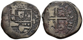 FELIPE IV. 8 reales. 1642. Falsa de época. AR 22,41 g. 33,3 mm. BC+.