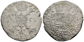 FELIPE IV. Patagón. 1653. Brujas. AR 28,16 g. 40,4 mm. DEL-297; Vanhoudt-645BG. Cospel abierto y vano. R.B.O. MBC+.