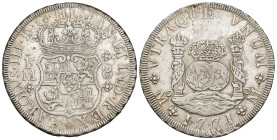 CARLOS III. 8 reales. 1771. México. FM. AR 26,98 g. 39,8 mm. VI-930. Buen centraje. Pequeñas marcas. MBC+.