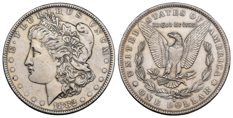 ESTADOS UNIDOS DE AMÉRICA. 1 dólar Morgan. Nueva Orleans. 1882. AR 26,72 g. 37,6...