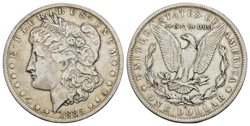 ESTADOS UNIDOS DE AMÉRICA. 1 dólar Morgan. Nueva Orleans. 1885. AR 26,61 g. 37,6...