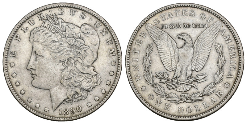 ESTADOS UNIDOS DE AMÉRICA. 1 dólar Morgan. Filadelia. 1890. AR 26,69 g. 37,9 mm....