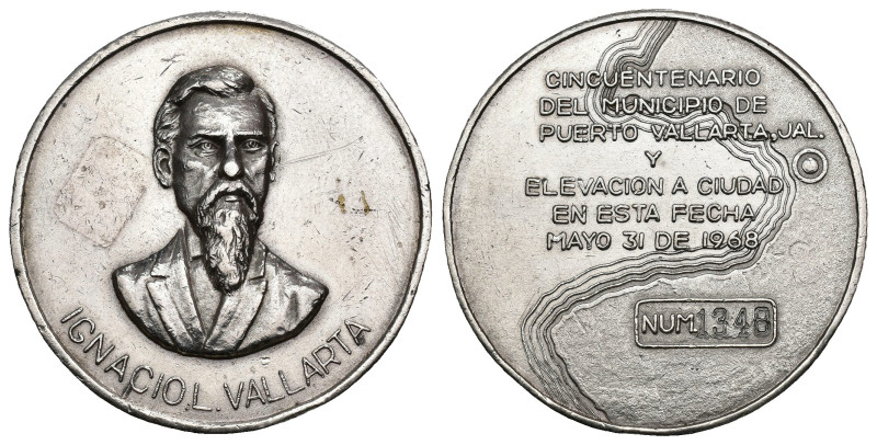 MÉXICO. 1968. Medalla del cincuentenario de Puerto Vallarta. 27,82 g. 38,3 mm. R...