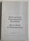 AA.VV. Revue Suisse de Numismatique Tome 54. Bern 1975. Brossura ed. pp. 163, ill. in b/n. Tavv. 16 in b/n. Contents: Cornelius C. Vermeule. Numismati...