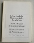 AA.VV. Revue Suisse de Numismatique Tome 72.Bern 1993. Brossura ed. pp. 252, tavv. In b/n. Contents: Mildenberg, Leo: Sikulo-Punische Münzlegenden Req...