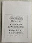 AA.VV. Revue Suisse de Numismatique Tome 74. Bern 1995. Brossura ed. pp 167, tavv. 9 in b/n. Contents: Masson, Olivier: Quelques légendes monétaire gr...