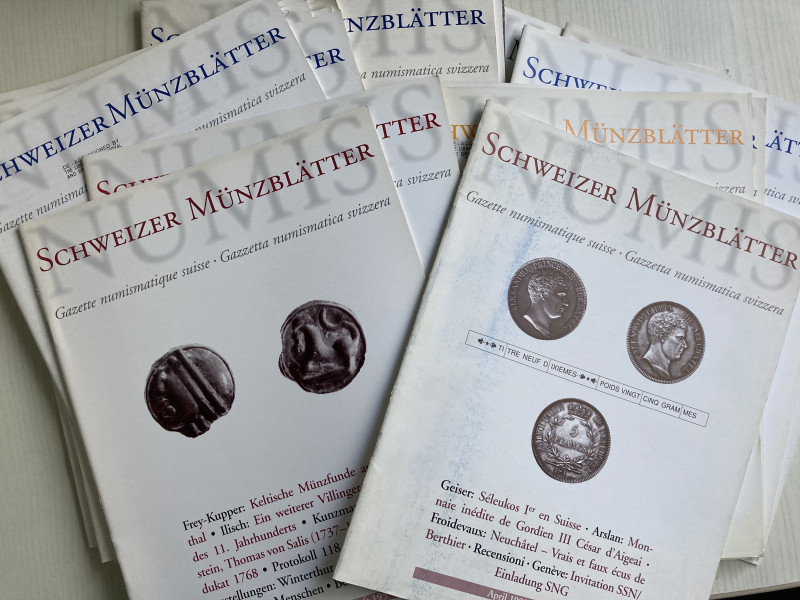 AA.VV. Schweizer Munzblatter. Lotto di 23 riviste. Zurich Anno 1999: April, Juli...