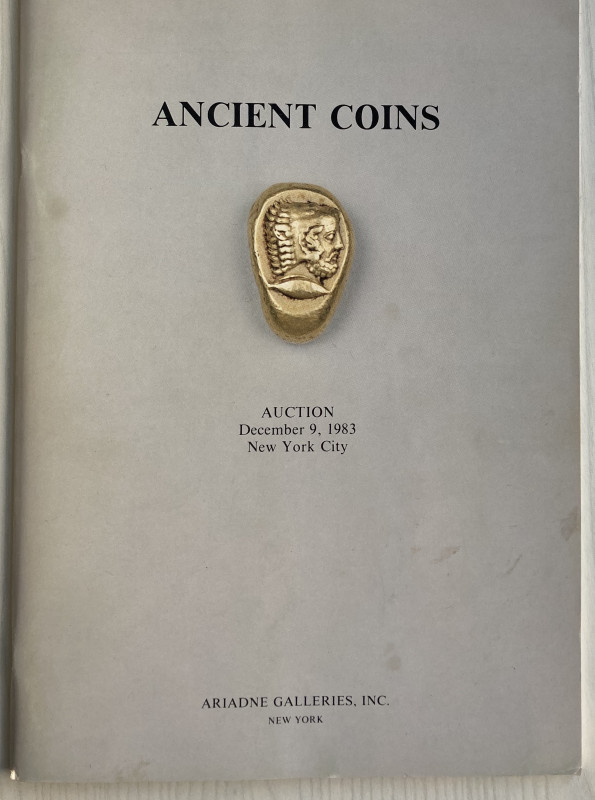 Ariadne Galleries. Ancient Coins. New York 09 December 1983. Brossura ed. lotti ...