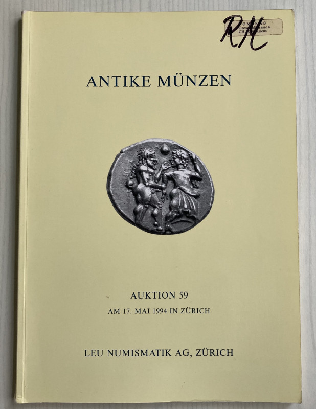 Bank Leu Auktion 59. Antike Munzen Kelten, Griechen, Romer. Zurich 17 Mai 1994. ...