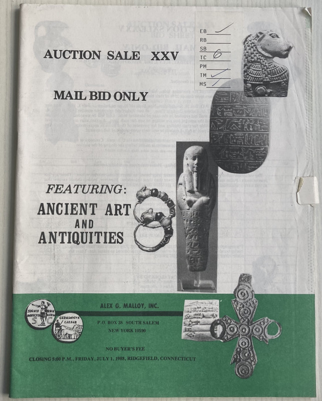 Malloy A.G. Auction XXV. Featuring: Ancient Art and Antiquities. New York 01 Jul...