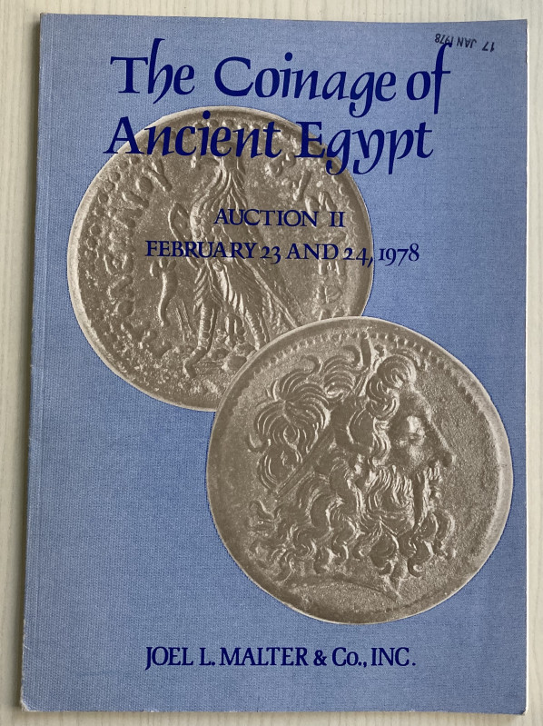 Malter J.L. Auction II.The Coinage of Ancient Egypt and Numismatic Literature. B...