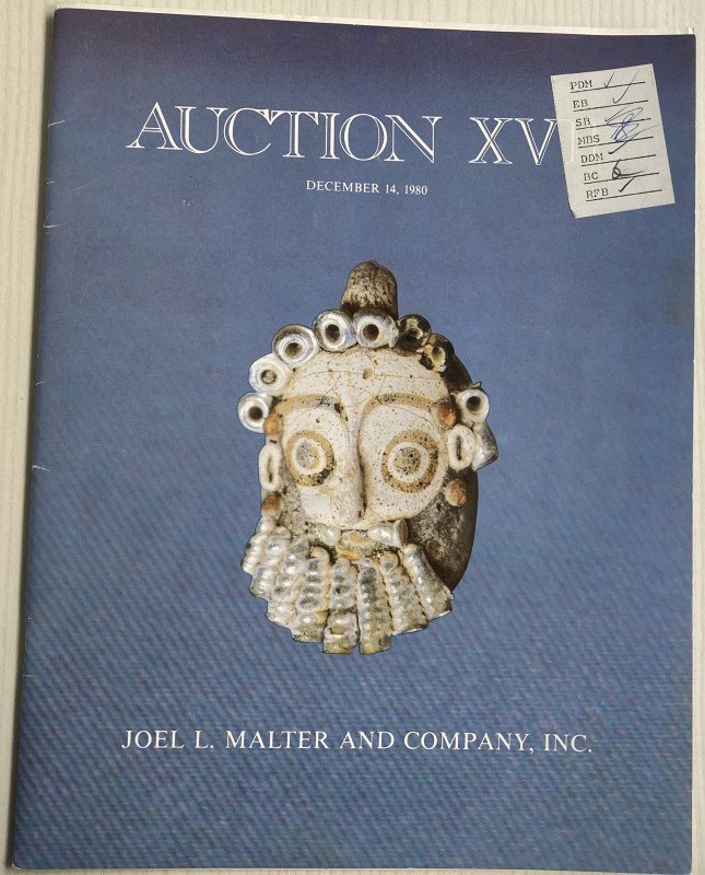 Malter J. L. - Auction XVII. Ancient Glass. New York 14 December 1980. Brossura ...