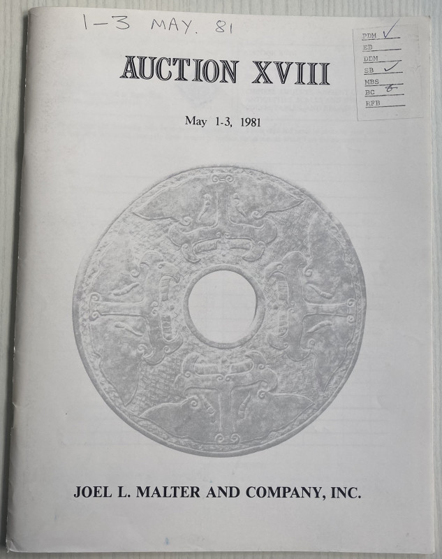 Malter J. L. - Auction XVIII. featuring the I.S. Coushnir collection of Chinese ...