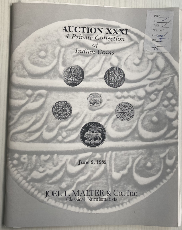 Malter J.L. Auction XXXI. A private collection of Indian coins. California 09 Ju...