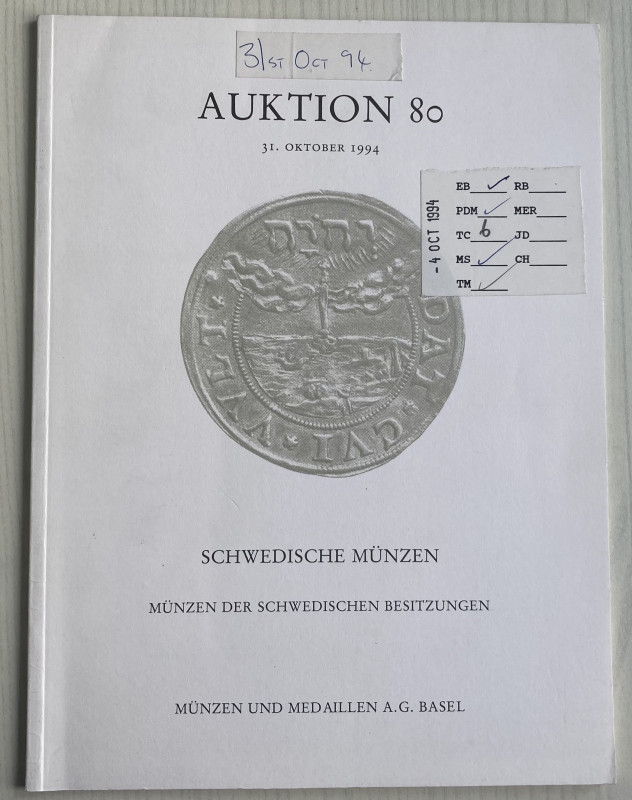 Munzen und Medaillen Auktion 80. Schwedische Munzen, Munzen der Schwedischen Bes...