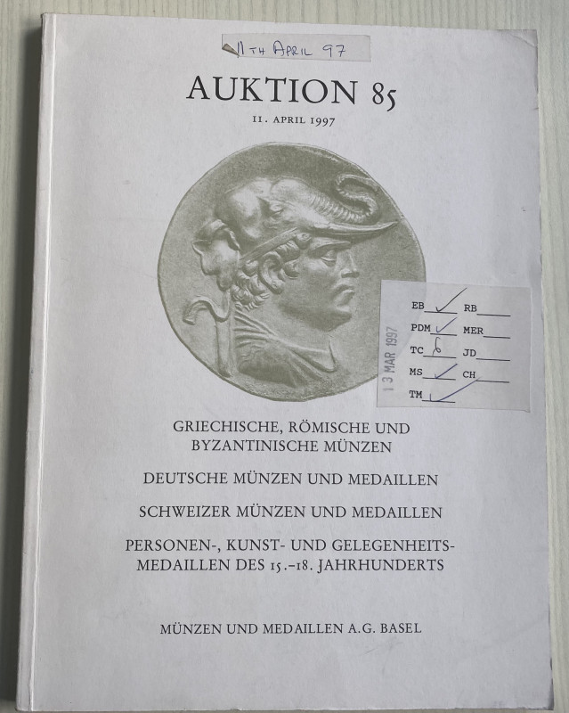 Munzen und Medaillen Auktion 85. Auktion 85. Basel, 6 april 1997. Griechische ro...