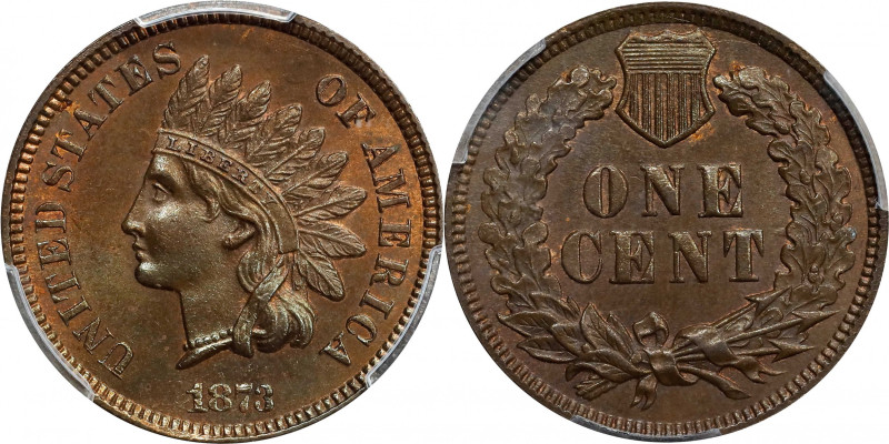 1873 Indian Cent. Open 3. MS-63 BN (PCGS).
PCGS# 2106. NGC ID: 227Y.