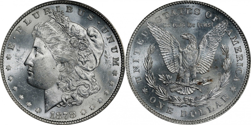 1878 Morgan Silver Dollar. 7/8 Tailfeathers. Weak. MS-63 (PCGS).
PCGS# 7070. NG...