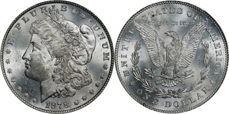 1878 Morgan Silver Dollar. 7/8 Tailfeathers. Weak. MS-62 (PCGS).
PCGS# 7070. NG...