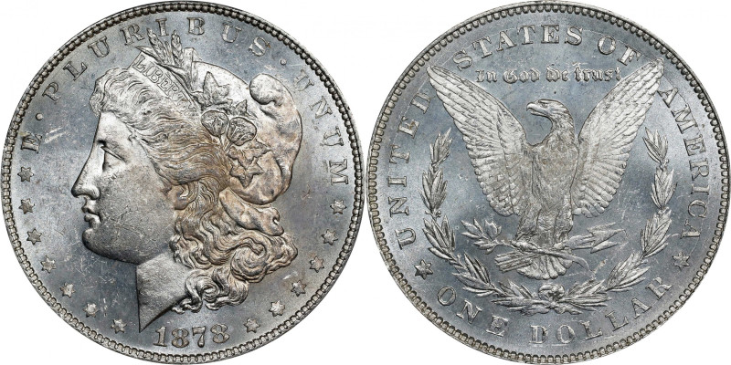 1878 Morgan Silver Dollar. 7 Tailfeathers. Reverse of 1878. MS-62 (PCGS).
PCGS#...