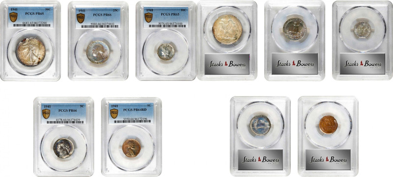 1941 Proof Set (PCGS).
All examples are individually graded and encapsulated. I...