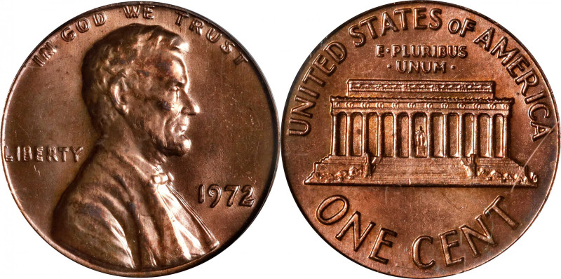 1972 Lincoln Cent. Doubled Die Obverse. MS-64 RD (PCGS). OGH Generation 3.0.
PC...