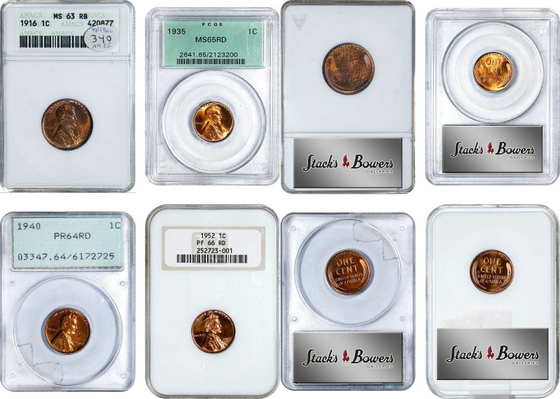 Lot of (4) High Grade Lincoln Cents.
Included are: 1916 MS-63 RB (ANACS), OH; 1...