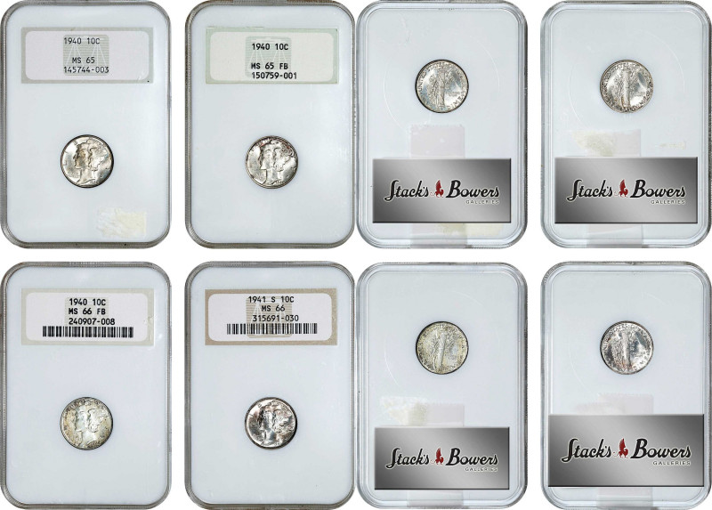 Lot of (4) Gem Mint State 1940s Mercury Dimes. (NGC).
Included are: 1940 MS-65 ...