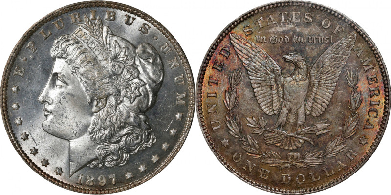 1897 Morgan Silver Dollar. MS-63 (PCGS). OGH Generation 1.2 Rattler.
PCGS# 7246...