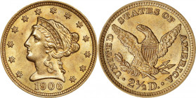 1906 Liberty Head Quarter Eagle. MS-62 (PCGS). Gold CAC. OGH Generation 1.2 Rattler.
PCGS# 7858. NGC ID: 25LX.