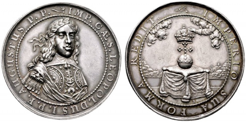  HISTORISCHE MEDAILLEN   ÖSTERREICH   HABSBURG   Leopold I. 1657-1705   (E) AR-M...
