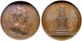  HISTORISCHE MEDAILLEN   ÖSTERREICH   HABSBURG   Maria Theresia 1740-1780   (D) AE-Medaille 1872, von Franz Xaver Würth. Auf die Renovierung des 1764 ...