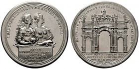  HISTORISCHE MEDAILLEN   ÖSTERREICH   HABSBURG   Franz I. Stephan 1745-1765   (D) AR-Medaille 1745, v. A.R. und P.P. Werner auf seine Kaiserkrönung in...