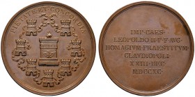  HISTORISCHE MEDAILLEN   ÖSTERREICH   HABSBURG   Leopold II. 1790-1792   (D) AE-Medaille 1790, auf die Huldigung in Siebenbürgen. Mont:- (vgl. 2228 AR...