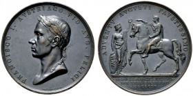 HISTORISCHE MEDAILLEN   ÖSTERREICH   HABSBURG   Franz II. (I.) 1792-1835   (D) AE-Medaille 1815, von Vassallo und Manfredini. Auf seine Ankunft in MA...